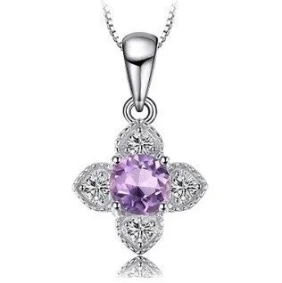 Natural Amethyst Flower Necklace