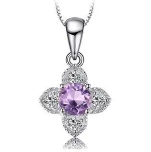 Natural Amethyst Flower Necklace