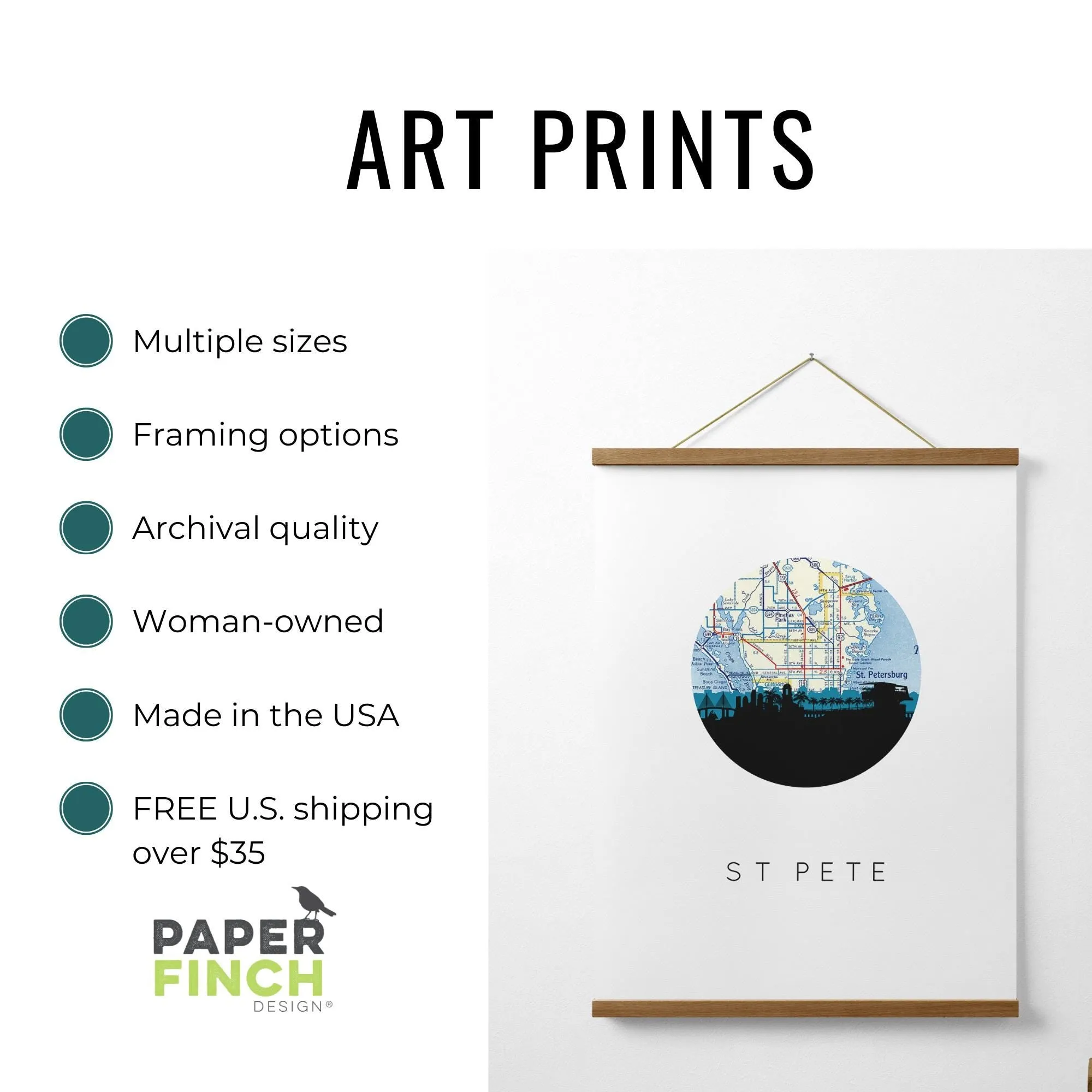 New Jersey State Art | Goldfinch Bird Art Print, Framed Wall Decor, Unique Gift for Bird Lovers, Home Decor Idea