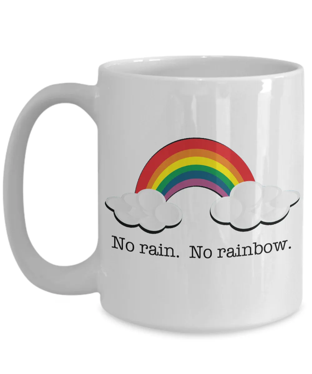 No Rain No Rainbow Mug Cute Ceramic Coffee Cup