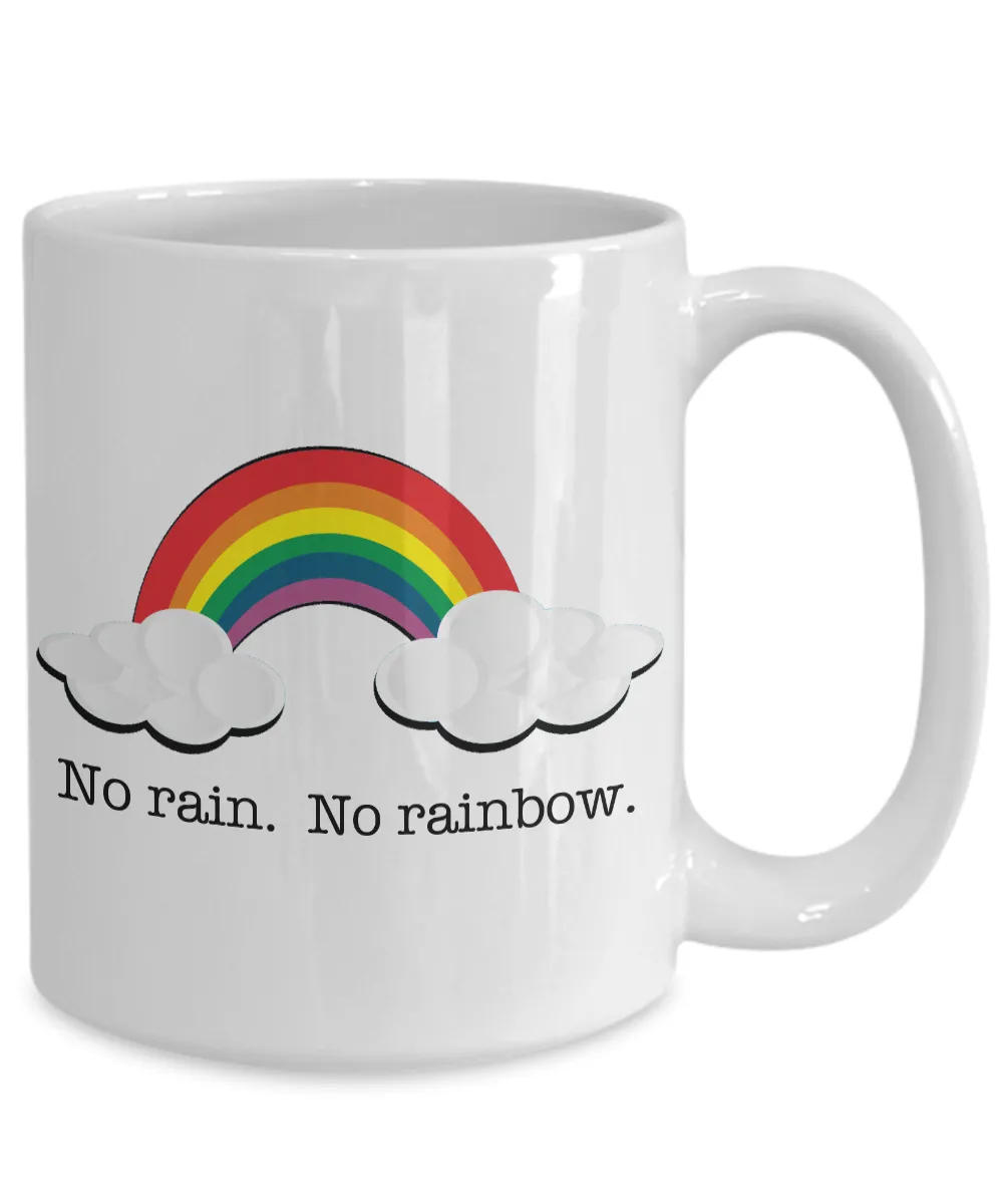 No Rain No Rainbow Mug Cute Ceramic Coffee Cup
