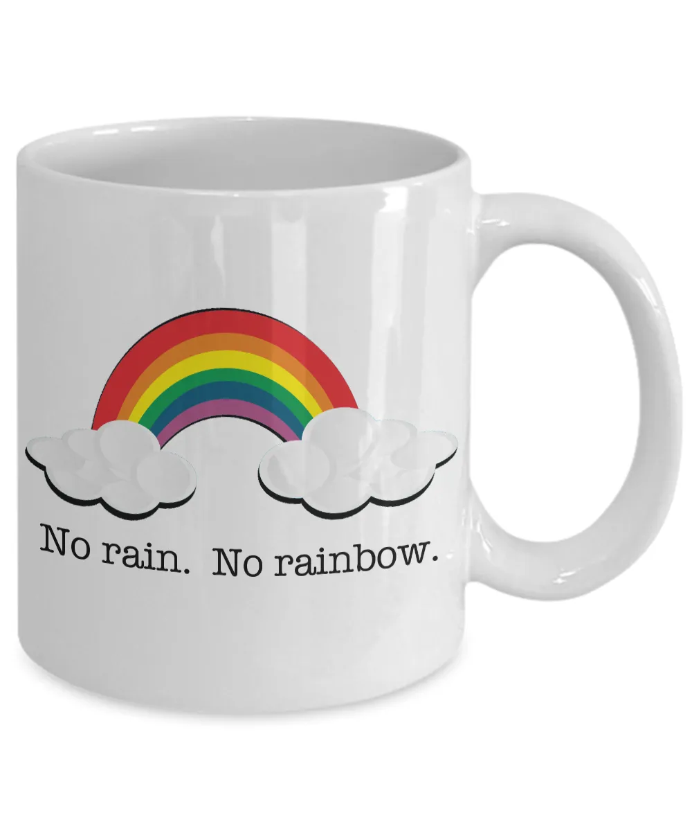 No Rain No Rainbow Mug Cute Ceramic Coffee Cup