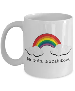 No Rain No Rainbow Mug Cute Ceramic Coffee Cup