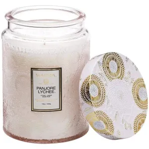 Panjore Lychee | Large Embossed Glass Candle