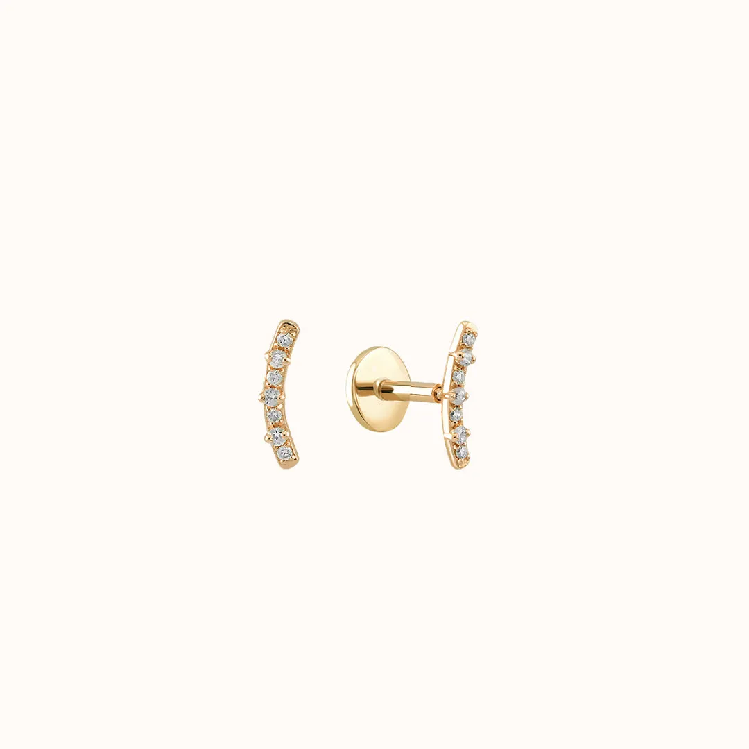 Pavè Curve Flatback Stud