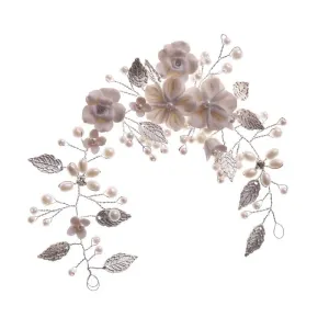Pearl and Flower Beads Hairpiece