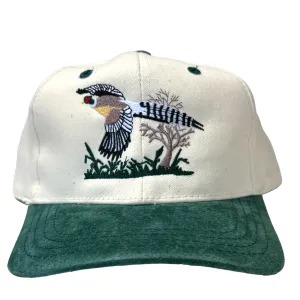 Pheasant Hunting Vintage Suede SnapBack Cap Hat Custom Embroidered