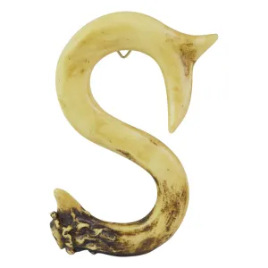 Pine Ridge Personalized Name Art 6" Antler Letter "S" Home Decor - 3D Western Decorative Hanging Wall Letters Decorations Deer Antler Monogram Hunting Sign Design - Unique Gift Ideas