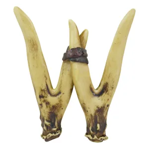Pine Ridge Personalized Name Art 6" Antler Letter "W" Home Decor - 3D Western Decorative Hanging Wall Letters Decorations Deer Antler Monogram Hunting Sign Design - Unique Gift Ideas