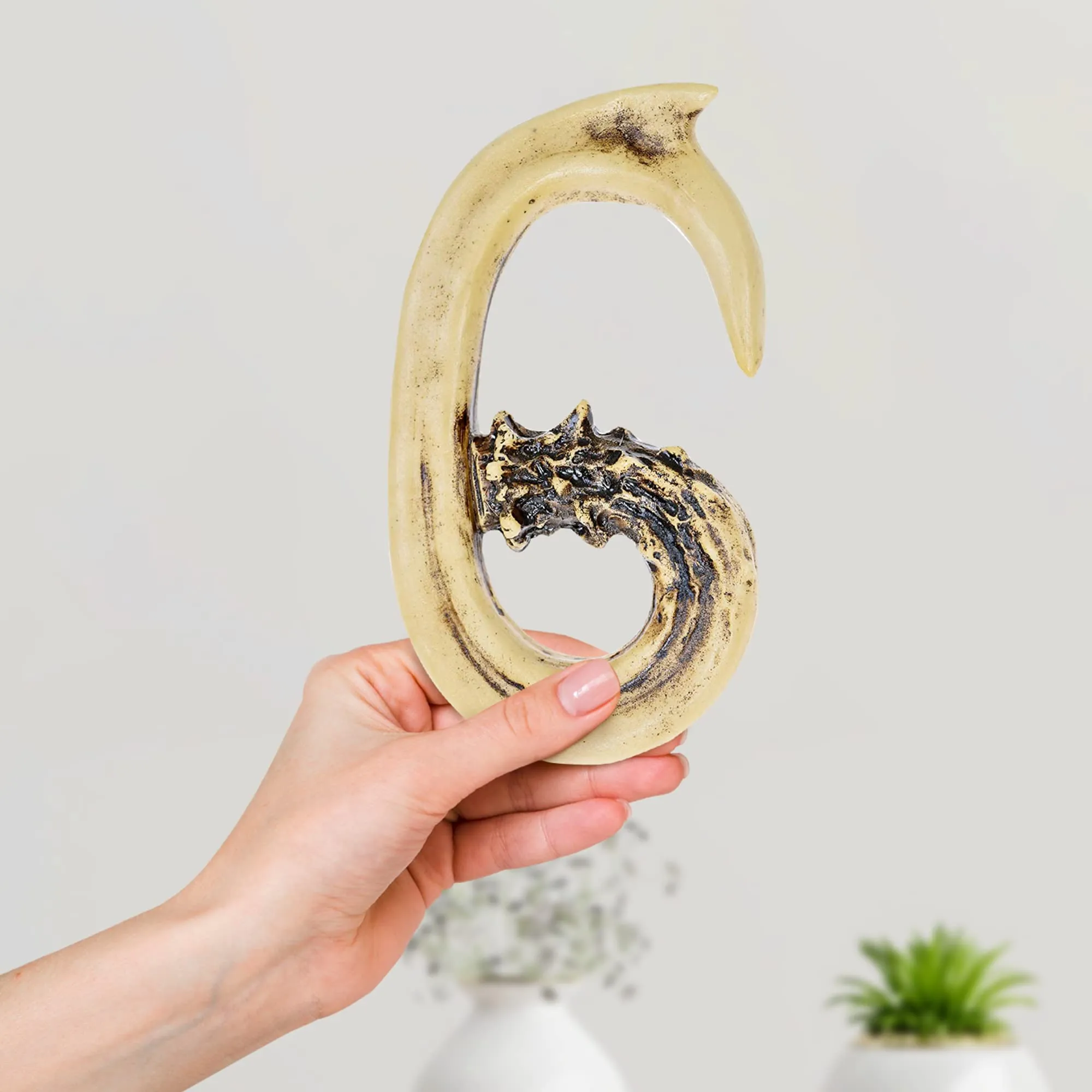 Pine Ridge Personalized Name Art 6" Antler Number "6" Home Decor - 3D Western Decorative Hanging Wall Letters, Numbers, and Symbols Decorations Deer Antler Monogram Hunting Sign Design