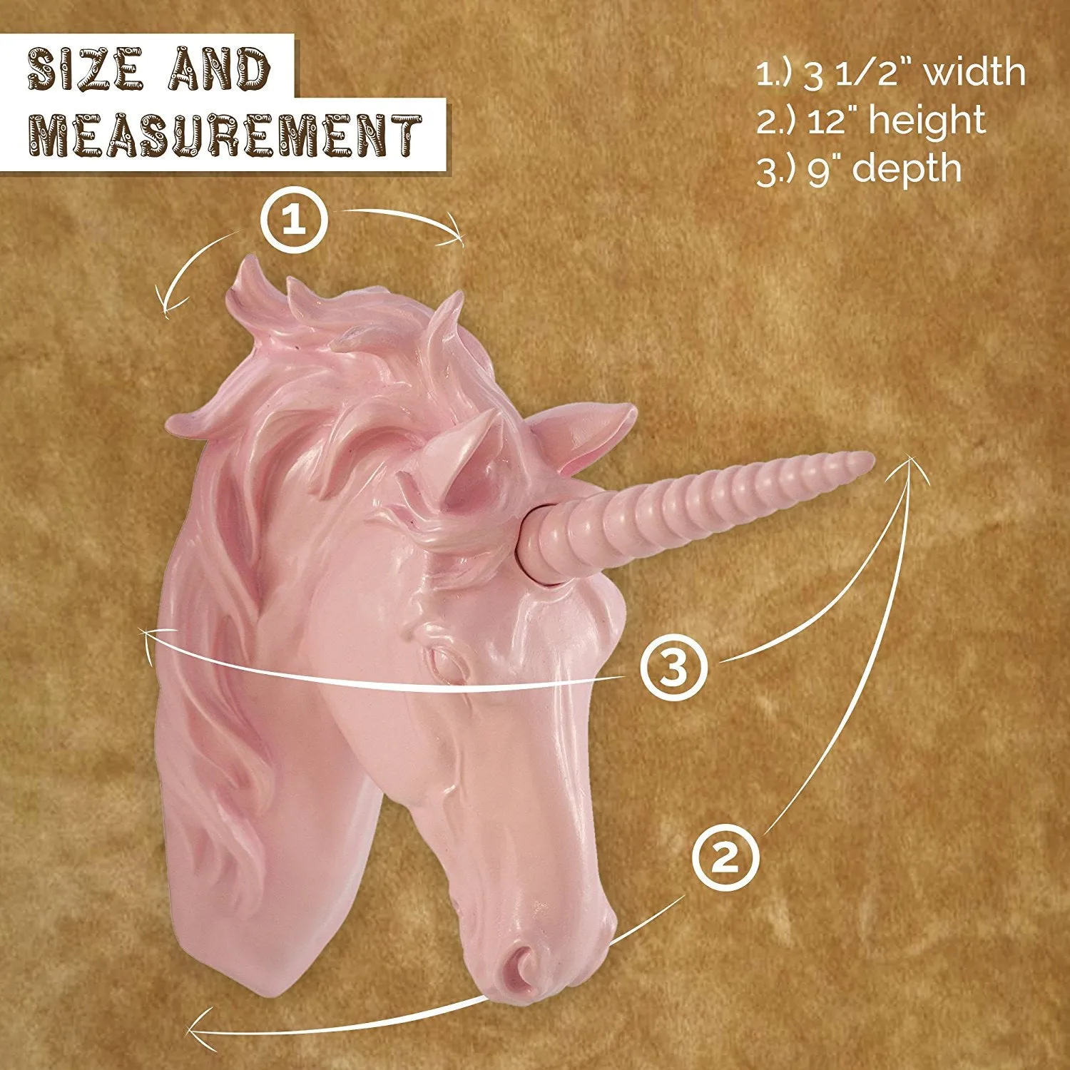 Pink Unicorn Head Wall Mounted Sculpture Decoration