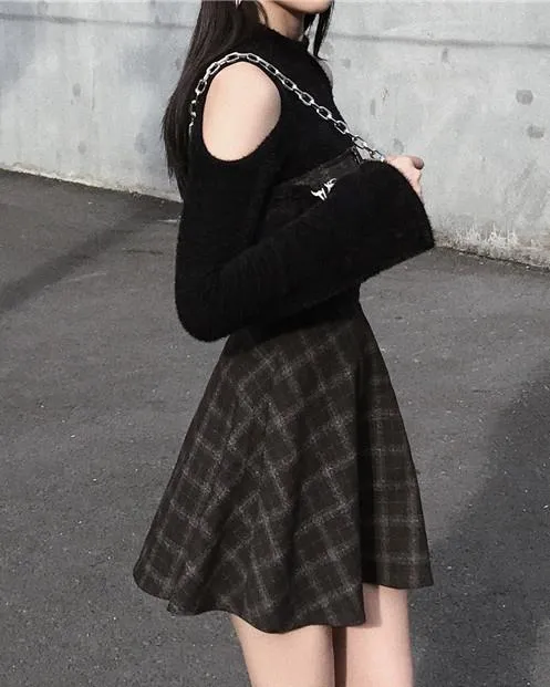 Plaid Dark Strap Dress SD01573