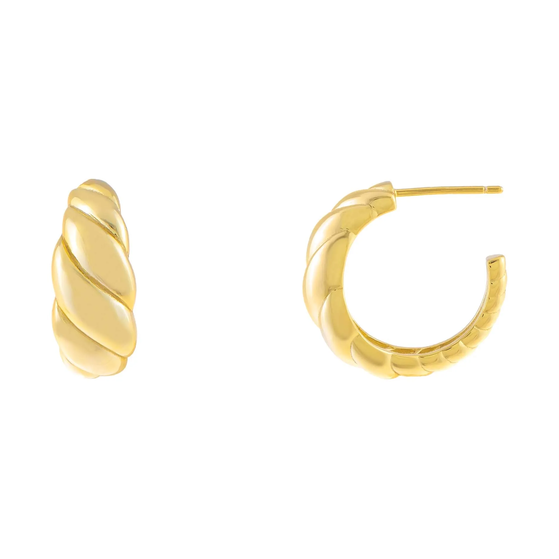 Puffed Braided Hoop Earring