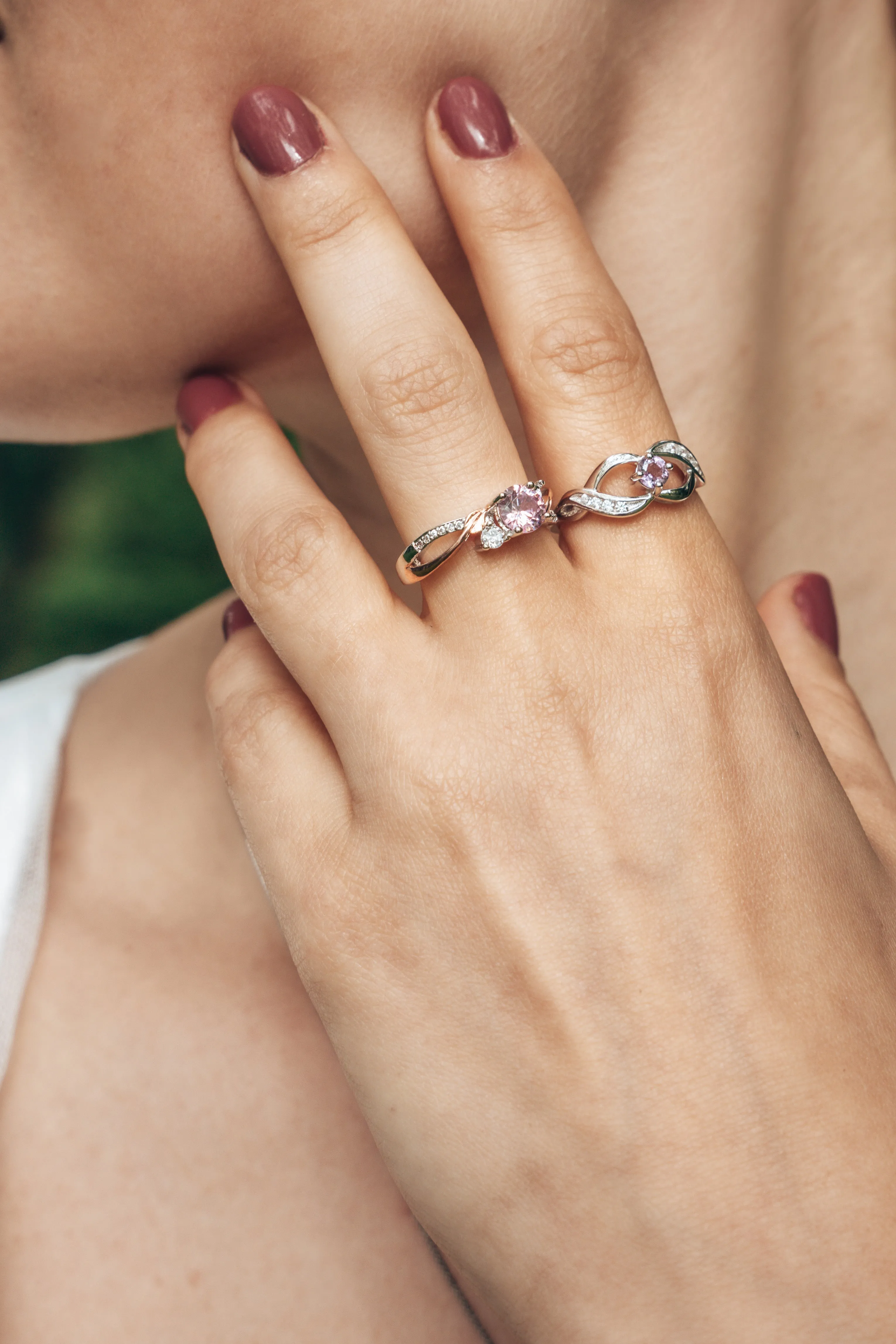 Real Amethyst Infinity Ring