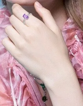 Real Oval Amethyst Ring
