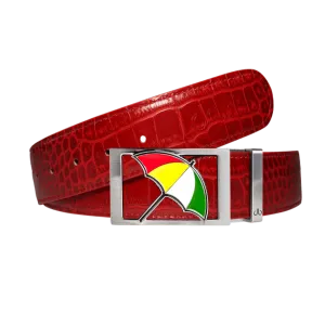 Red crocodile strap with Arnold Palmer buckle