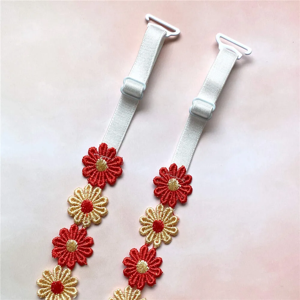 Red Daisy Bra Strap