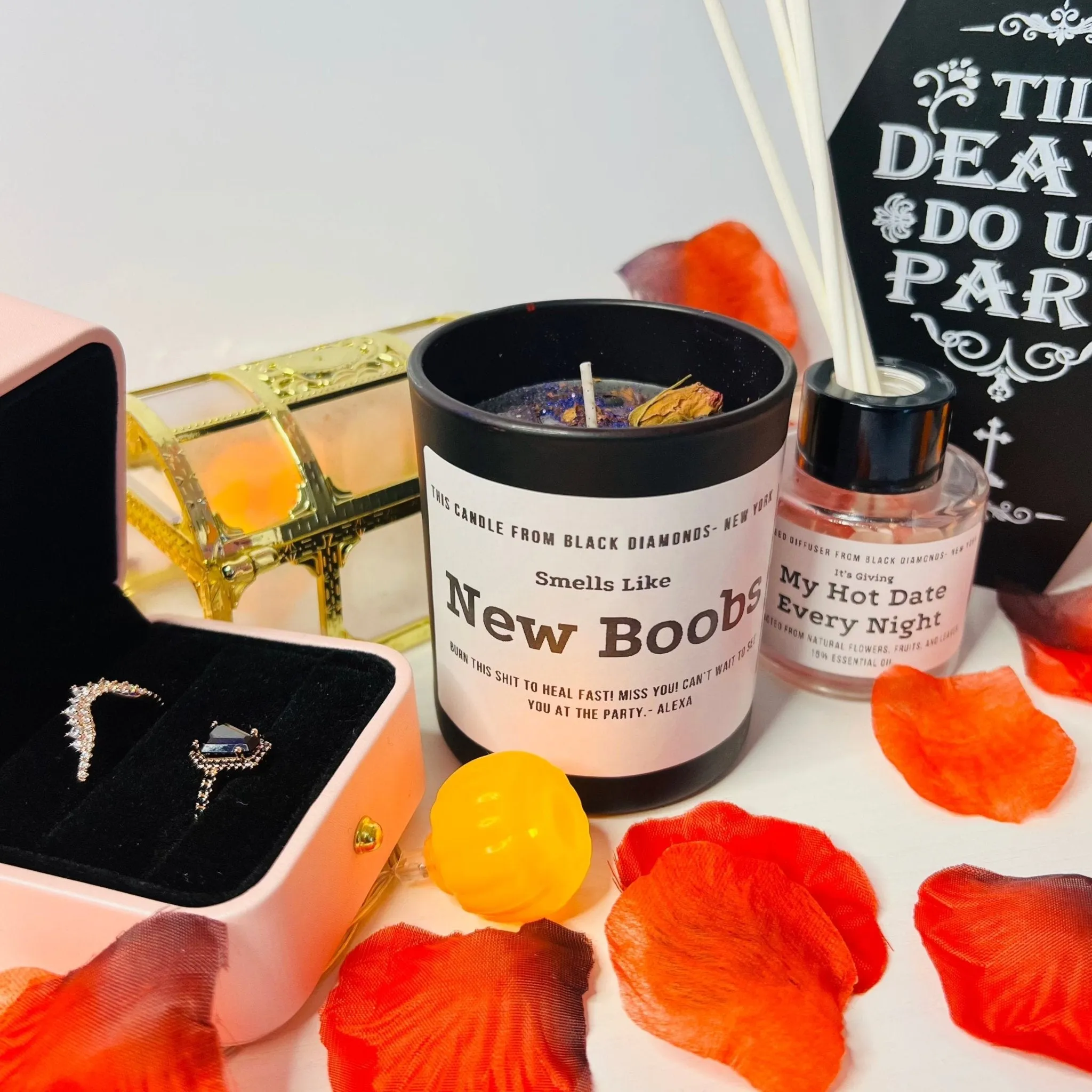 Red Delicious Natural Crystal Personalize Candle Luxury Gift Set