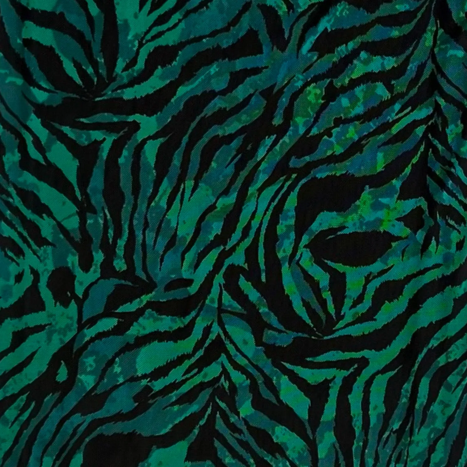 Reversible Zebra-Print Mesh Dress in Green & Black