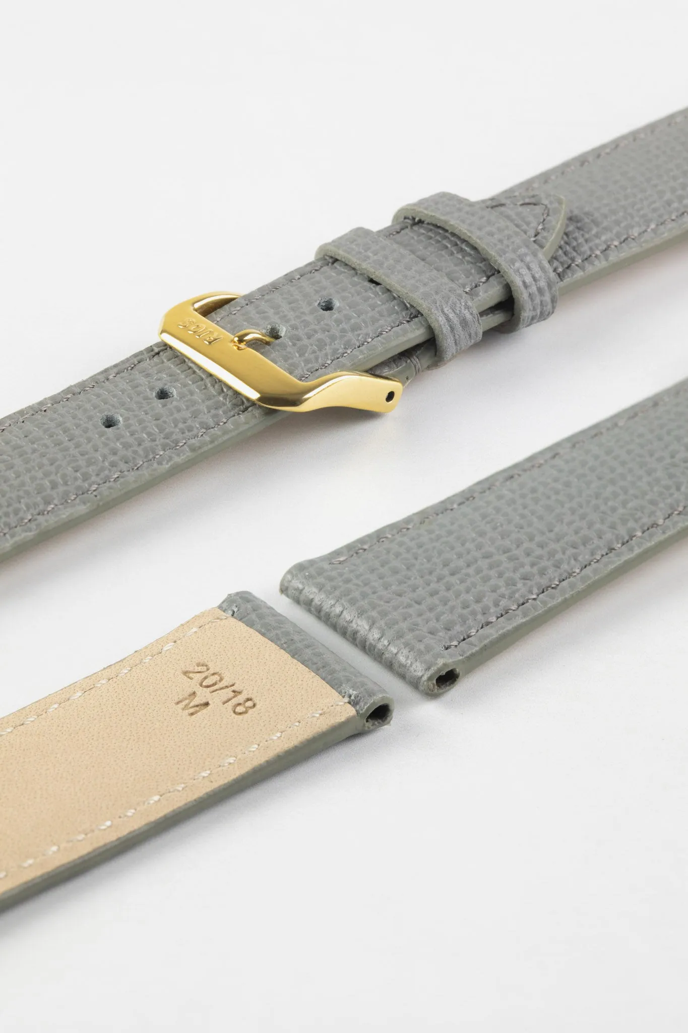 RIOS1931 FRENCH Leather Watch Strap in STONE GREY