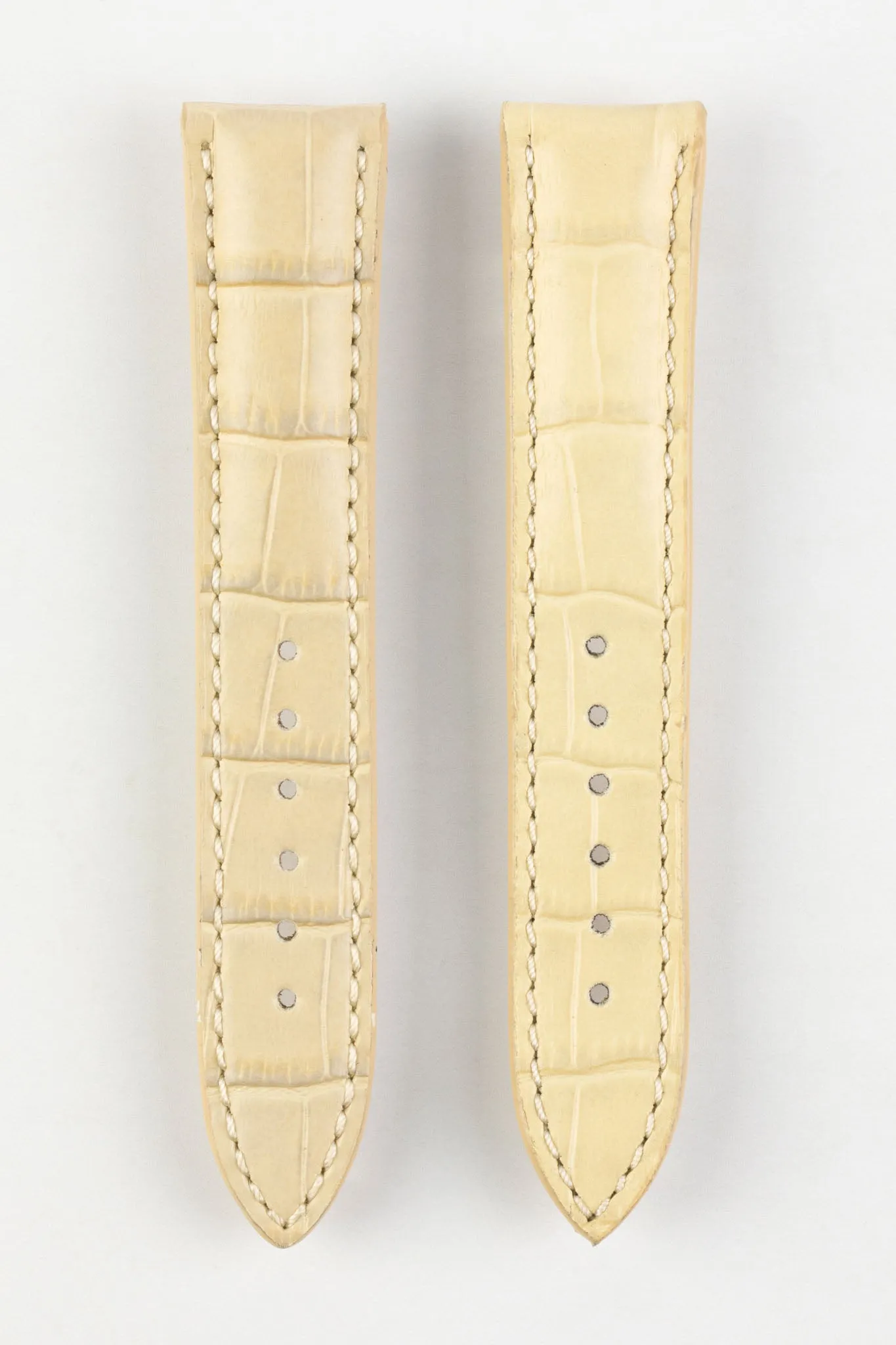 RIOS1931 LOUISIANA Alligator-Embossed Leather Watch Strap in SAND