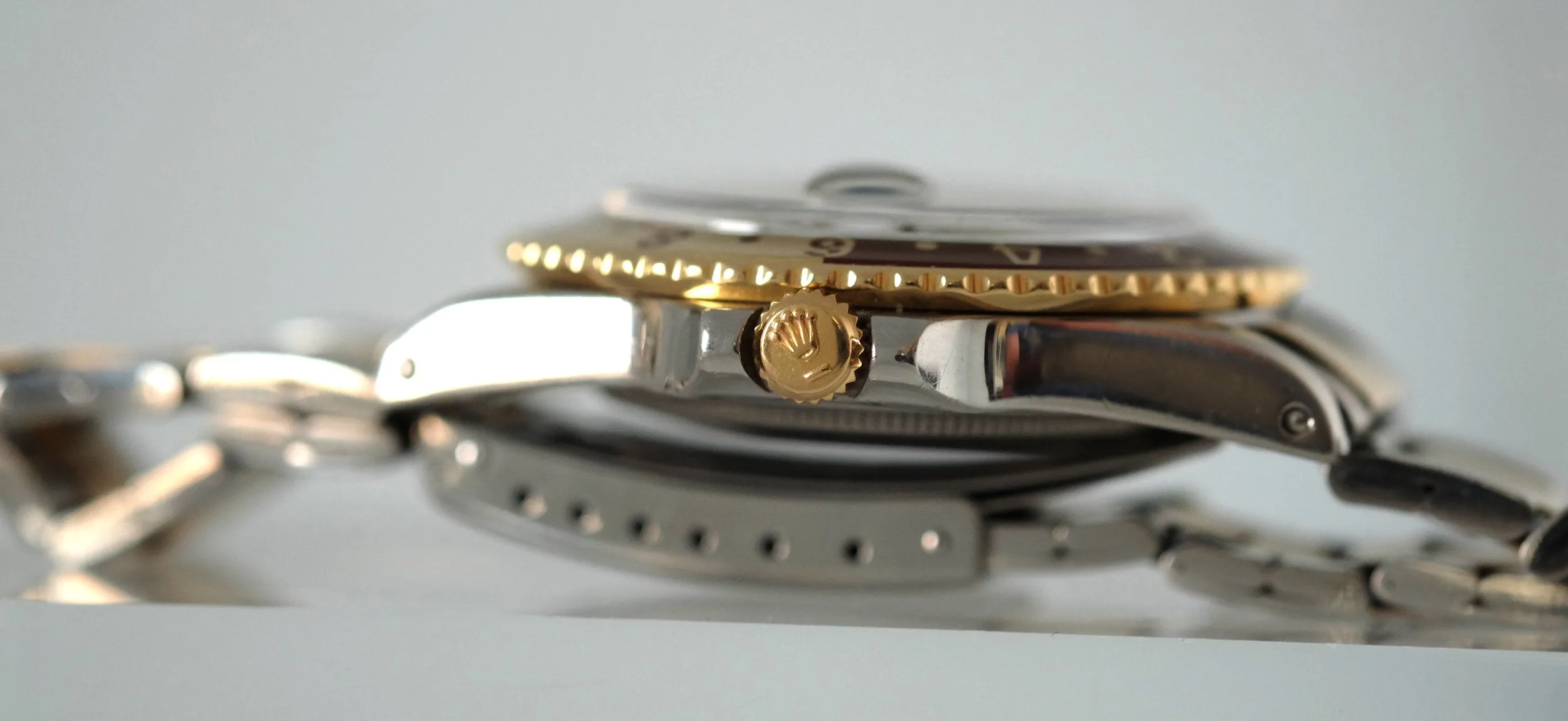 Rolex GMT 1675 Stainless Steel & Gold Root Beer Dial