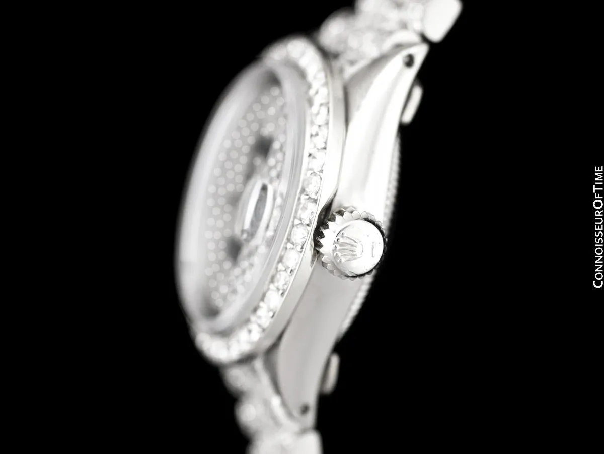 Rolex Super President Ladies Datejust 18K White Gold & 6 Ct. Diamond Watch