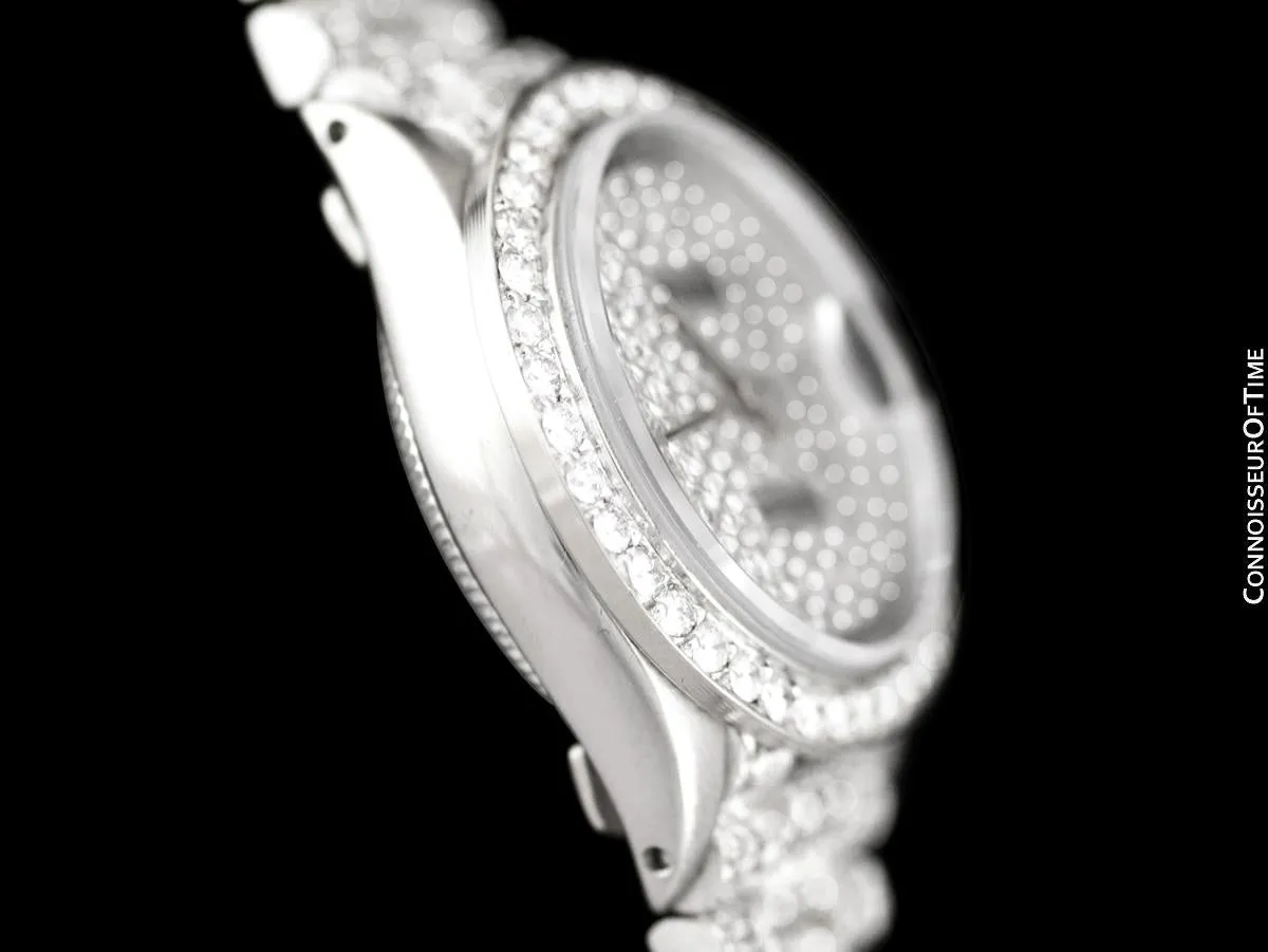 Rolex Super President Ladies Datejust 18K White Gold & 6 Ct. Diamond Watch