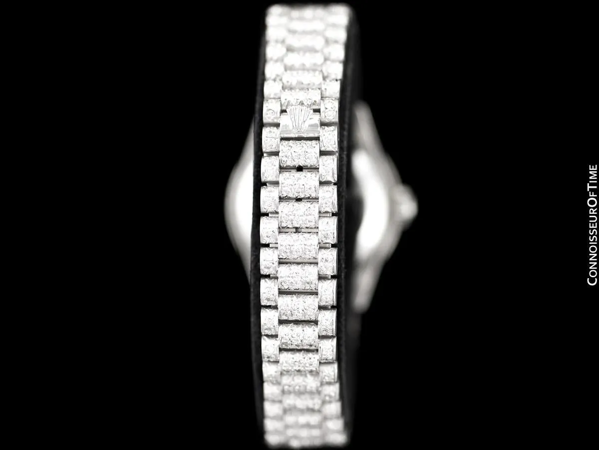 Rolex Super President Ladies Datejust 18K White Gold & 6 Ct. Diamond Watch