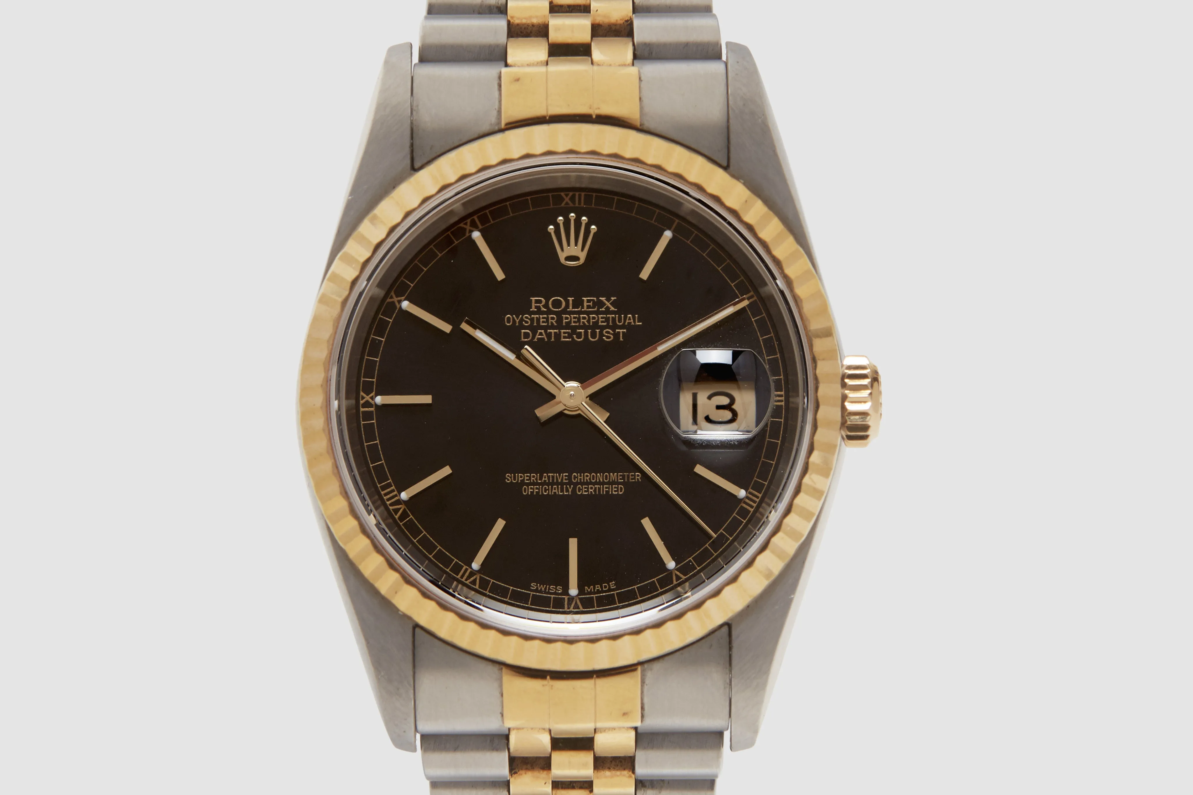 Rolex Two-Tone Oyster Perpetual Datejust 'No Holes' with Papers