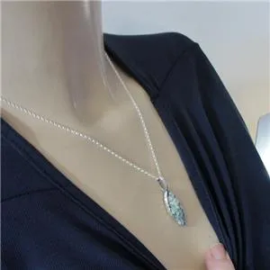 Roman Glass Marquise Necklace Pendant 925 Silver Handmade Hadar Designers(AS)y