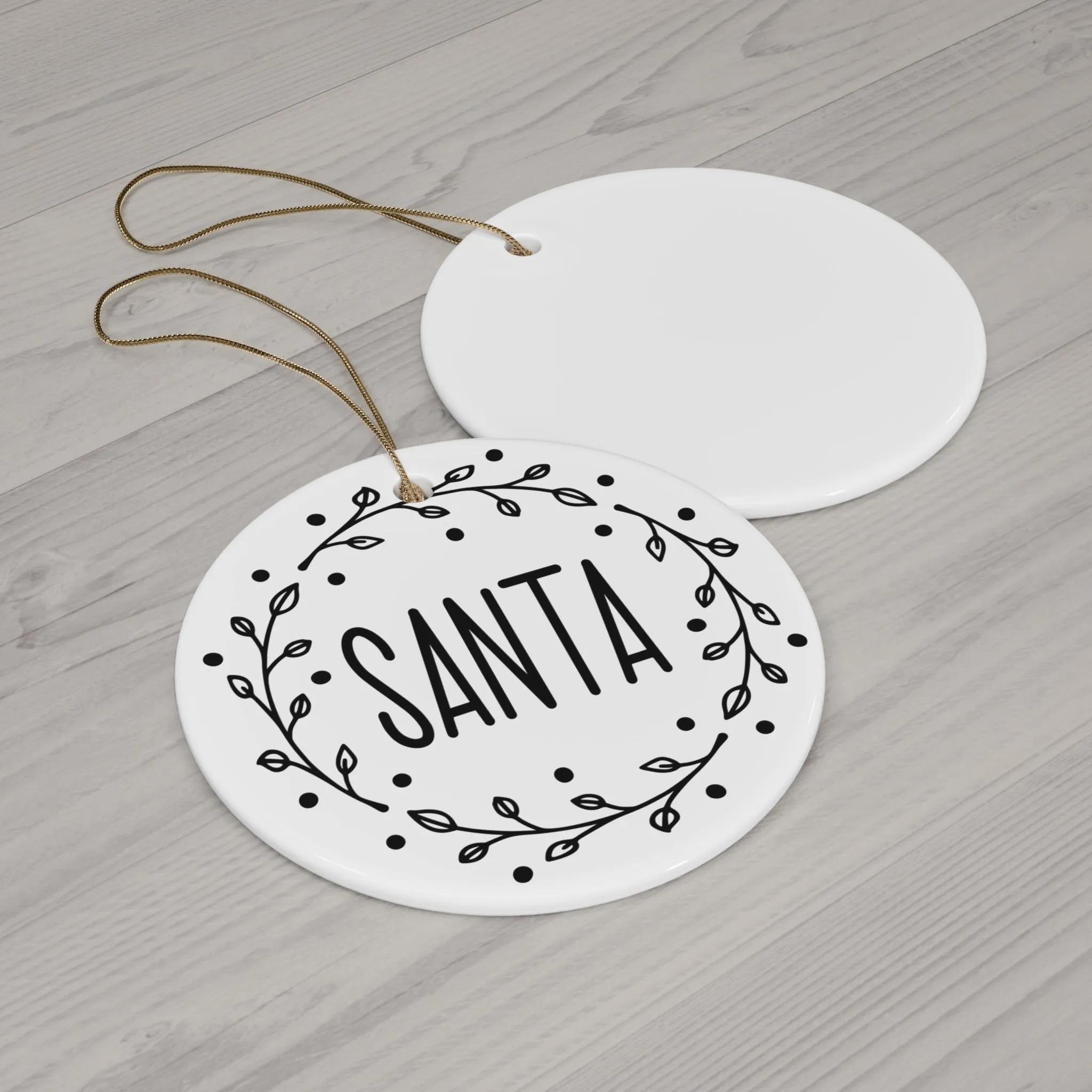 Santa Ceramic Disc Ornament            Item #1095355