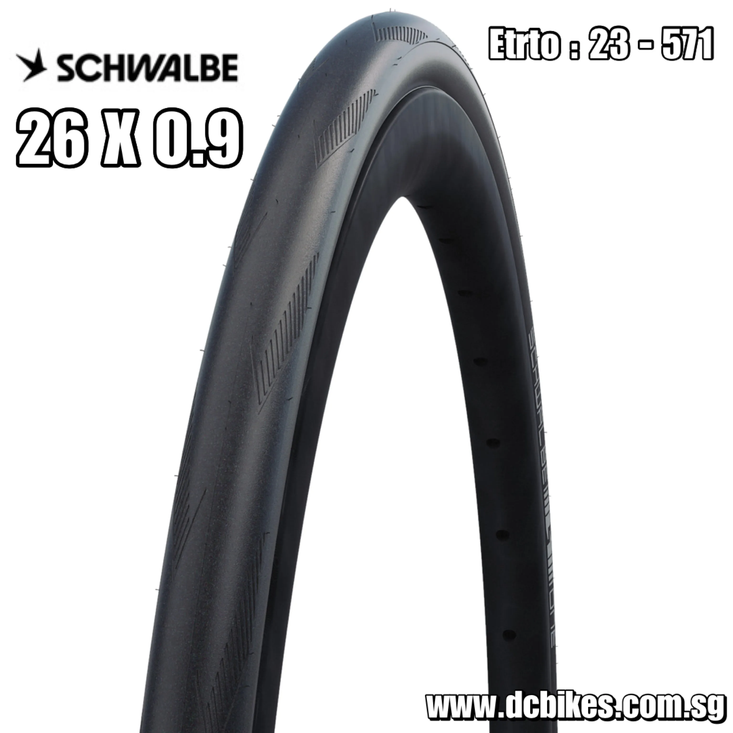 Schwalbe 26 X 0.9 Performance One Addix | Race Guard Black Allround Road Bike Bicycle Tyre - Etrto : 23-571 (1 Tire)