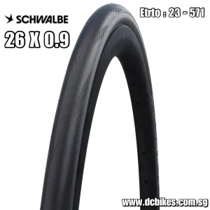 Schwalbe 26 X 0.9 Performance One Addix | Race Guard Black Allround Road Bike Bicycle Tyre - Etrto : 23-571 (1 Tire)