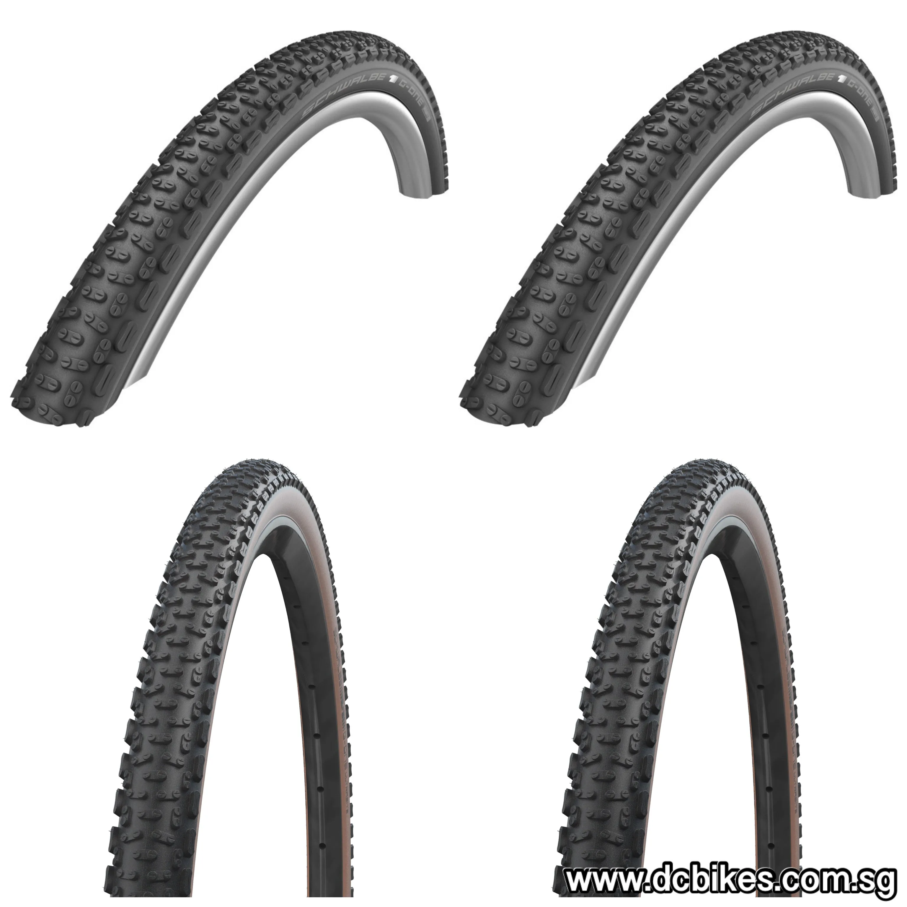 Schwalbe 28/29 X 2.0 G-One 700c X 50c Ultrabite Black/Skinwall Folding Tyres - Etrto: 50-622 (2Tires)