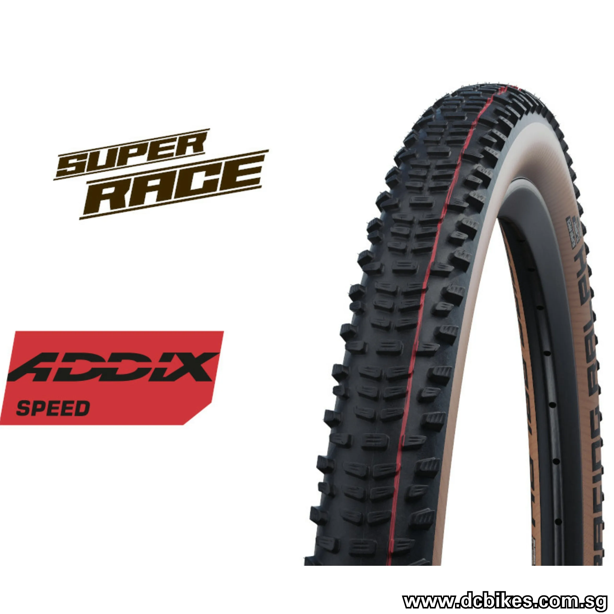 Schwalbe 29 X 2.25 Racing Ralph Evo ADDIX Super Race Tubeless Skinwall Folding Tyres (1 Tire) 