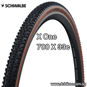 Schwalbe 700c X 33c X One Speed 29 X 1.3 Folding Skinwall Brown Cyclocross Gravel Tyres Etrto:33-622 (1 Tire)