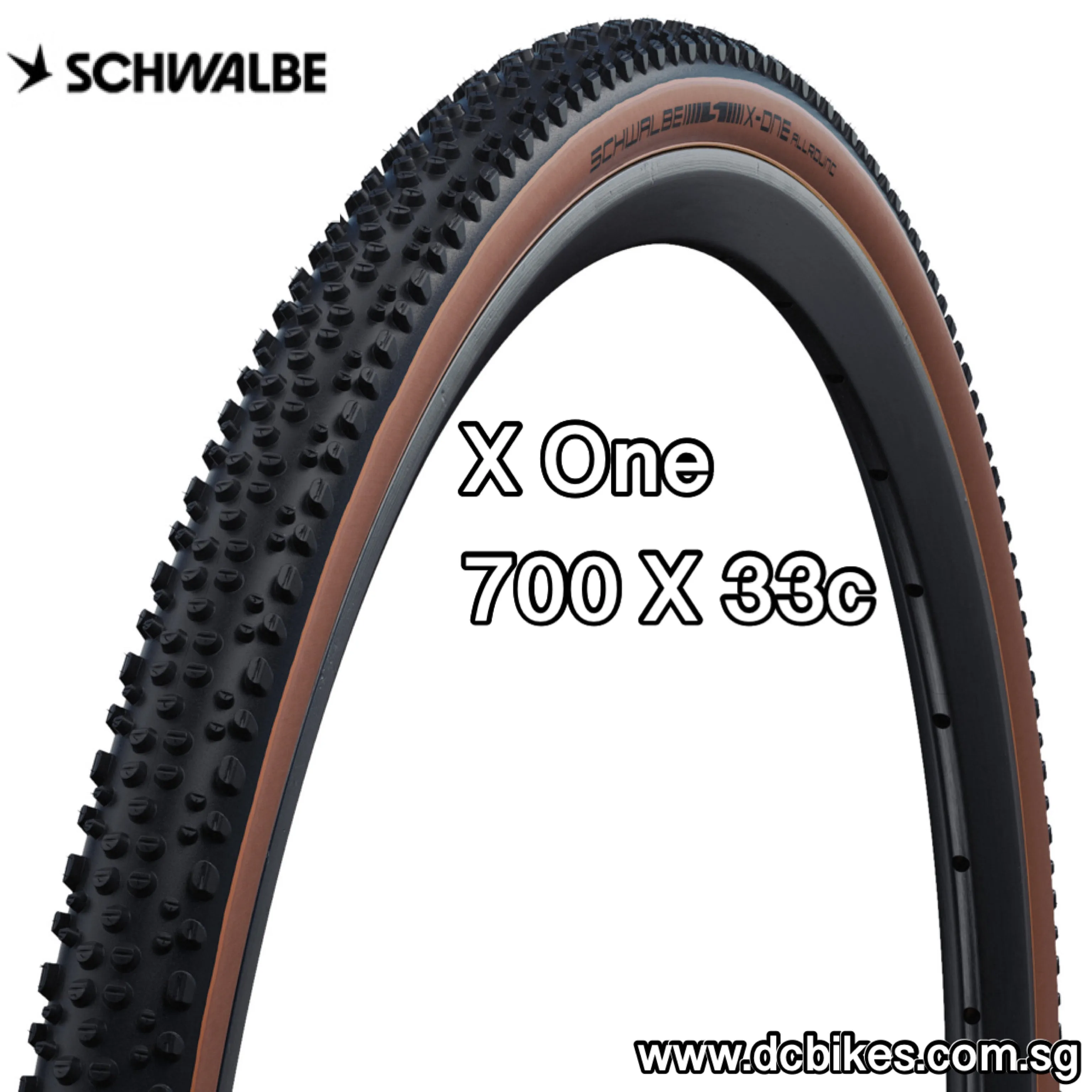 Schwalbe 700c X 33c X One Speed 29 X 1.3 Folding Skinwall Brown Cyclocross Gravel Tyres Etrto:33-622 (1 Tire)