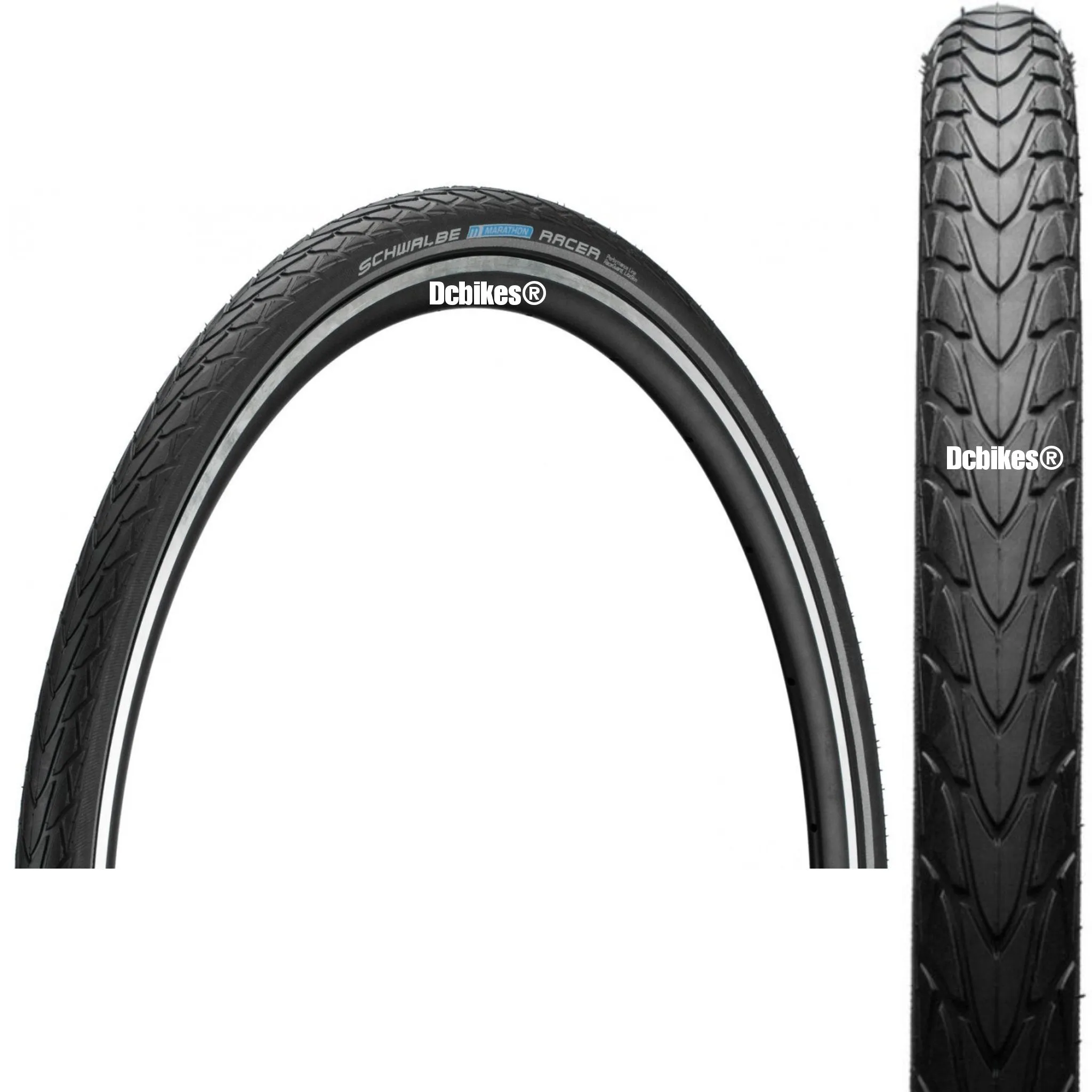 Schwalbe 700c X 35c | 38c Marathon Racer 28/29 X 1.35 | 1.5 RaceGuard Wired Tyres Etrto: 35-622 | 40-622 (2 Tires)