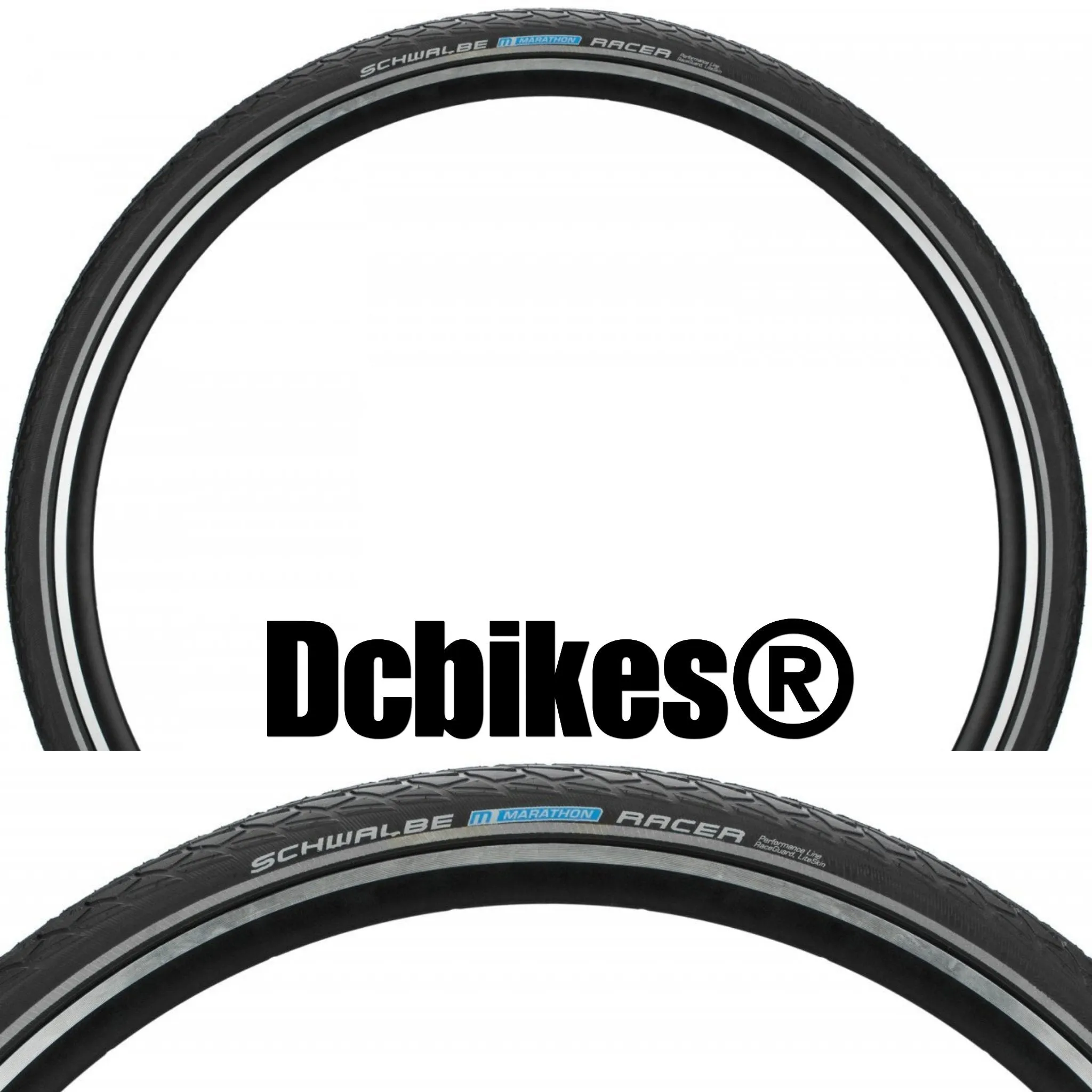 Schwalbe 700c X 35c | 38c Marathon Racer 28/29 X 1.35 | 1.5 RaceGuard Wired Tyres Etrto: 35-622 | 40-622 (2 Tires)