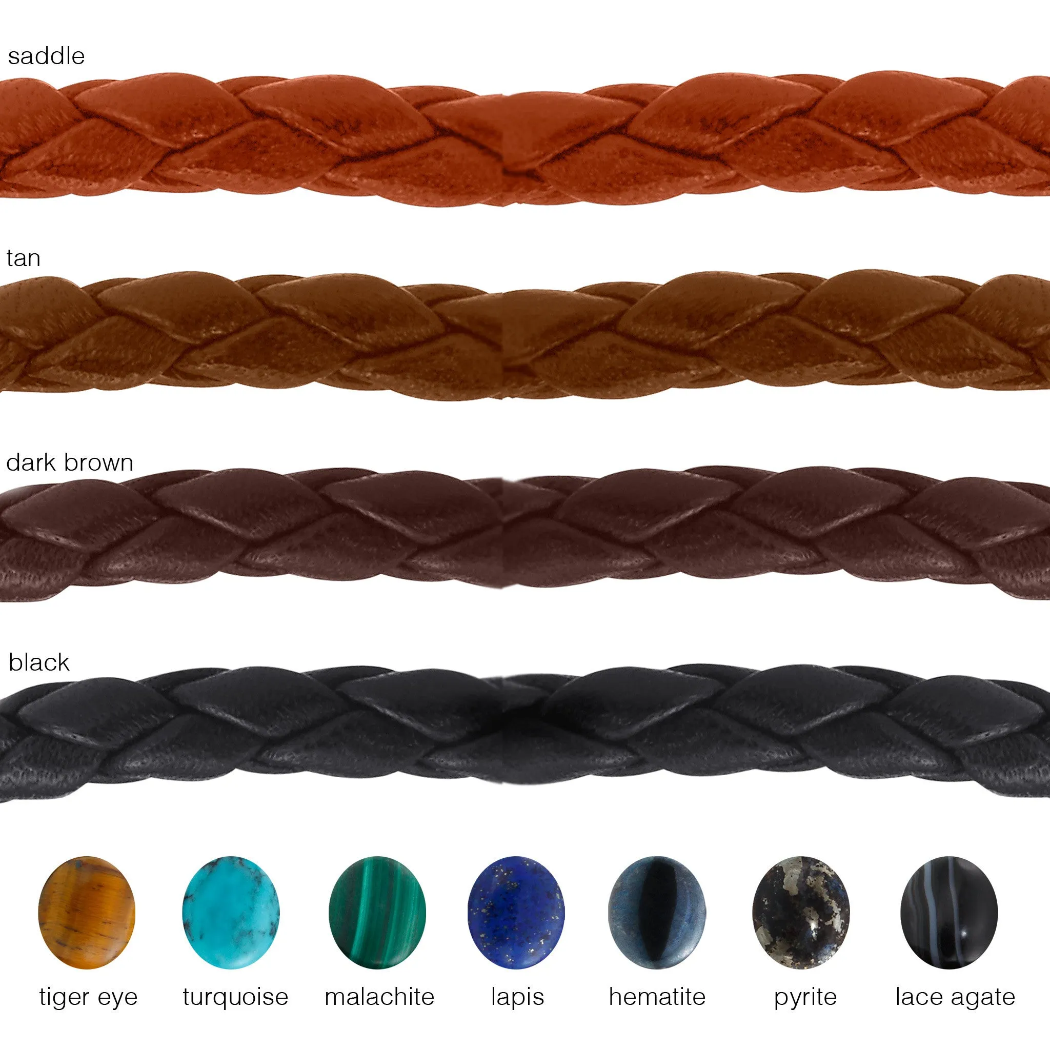 Scott Mikolay Essex Leather Bracelet with Stone Closure - Triple Wrap