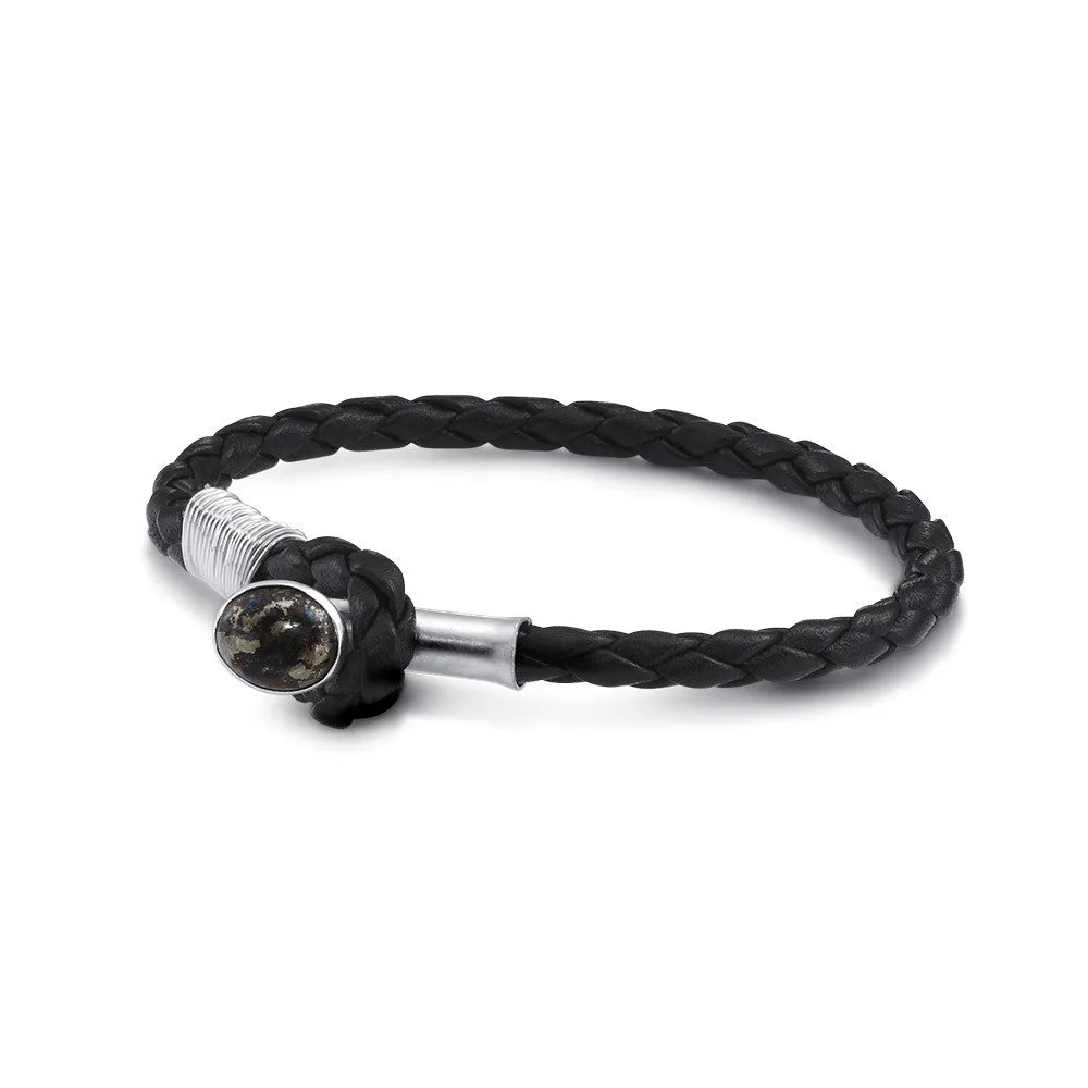 Scott Mikolay Essex Leather Bracelet with Stone Closure