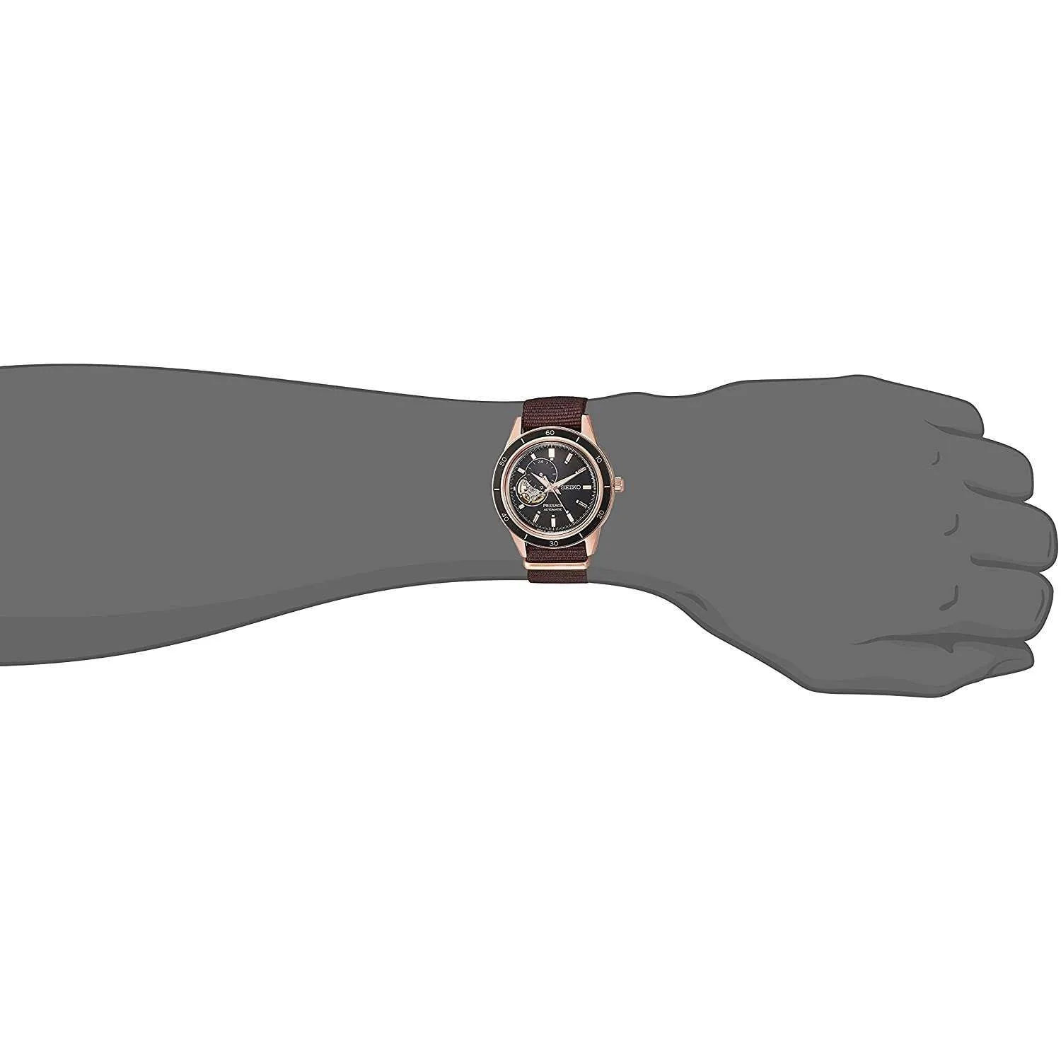 SEIKO PRESAGE BASIC LINE STYLE 60'S SEMI SKELETON MEN WATCH SARY192
