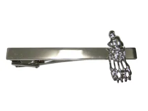 Silver Toned Medical Podiatrist Anatomical Foot Skeleton Tie Clip