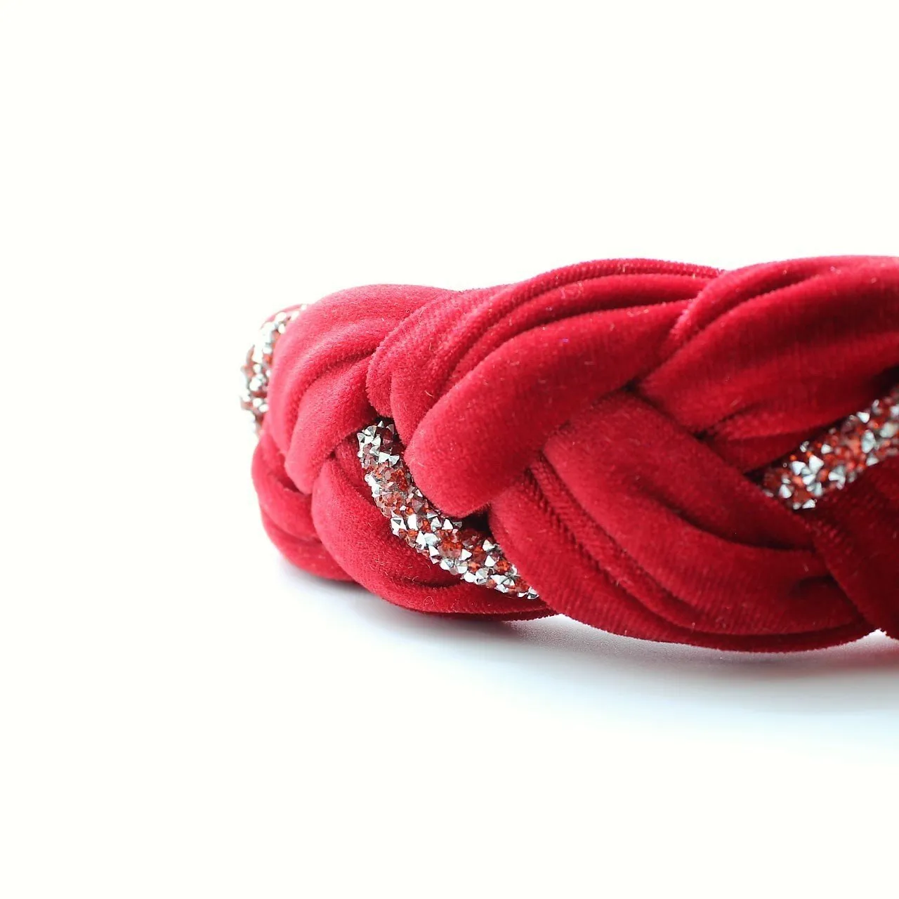 Silver Velvet and Rhinestones Headband
