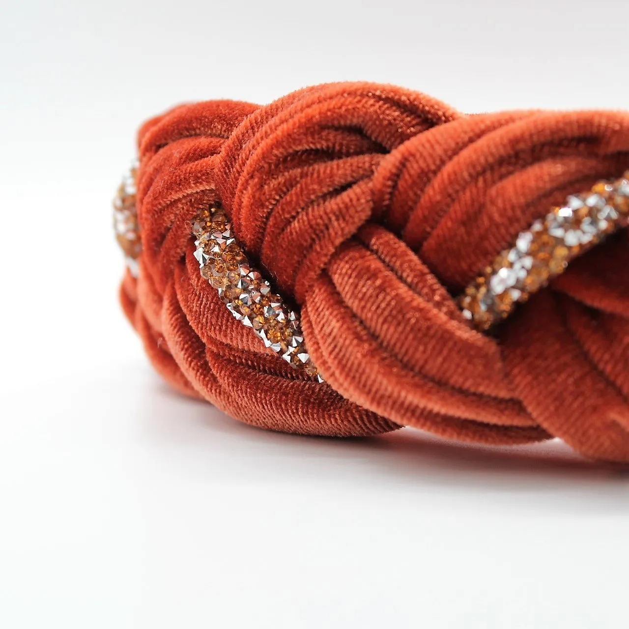 Silver Velvet and Rhinestones Headband