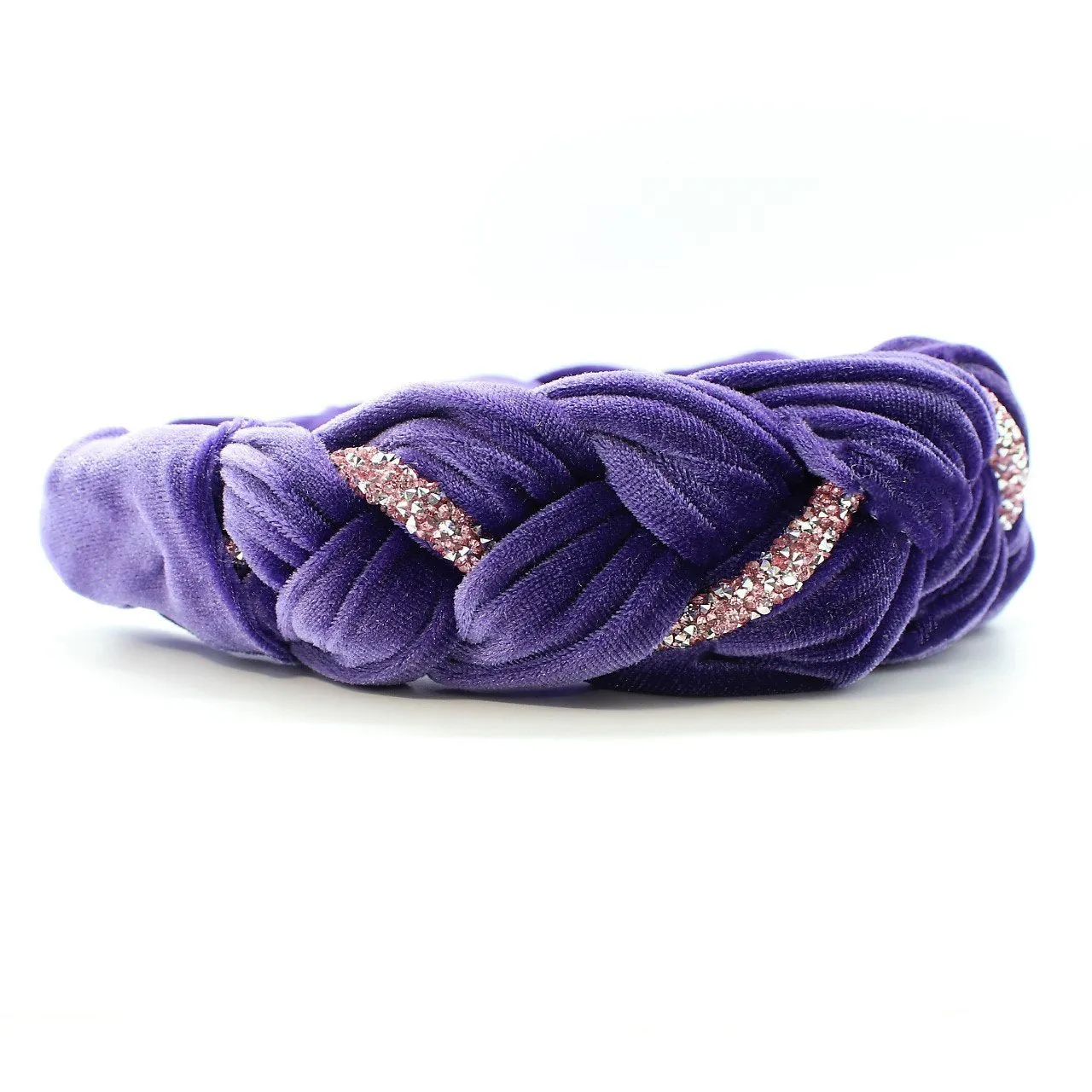 Silver Velvet and Rhinestones Headband