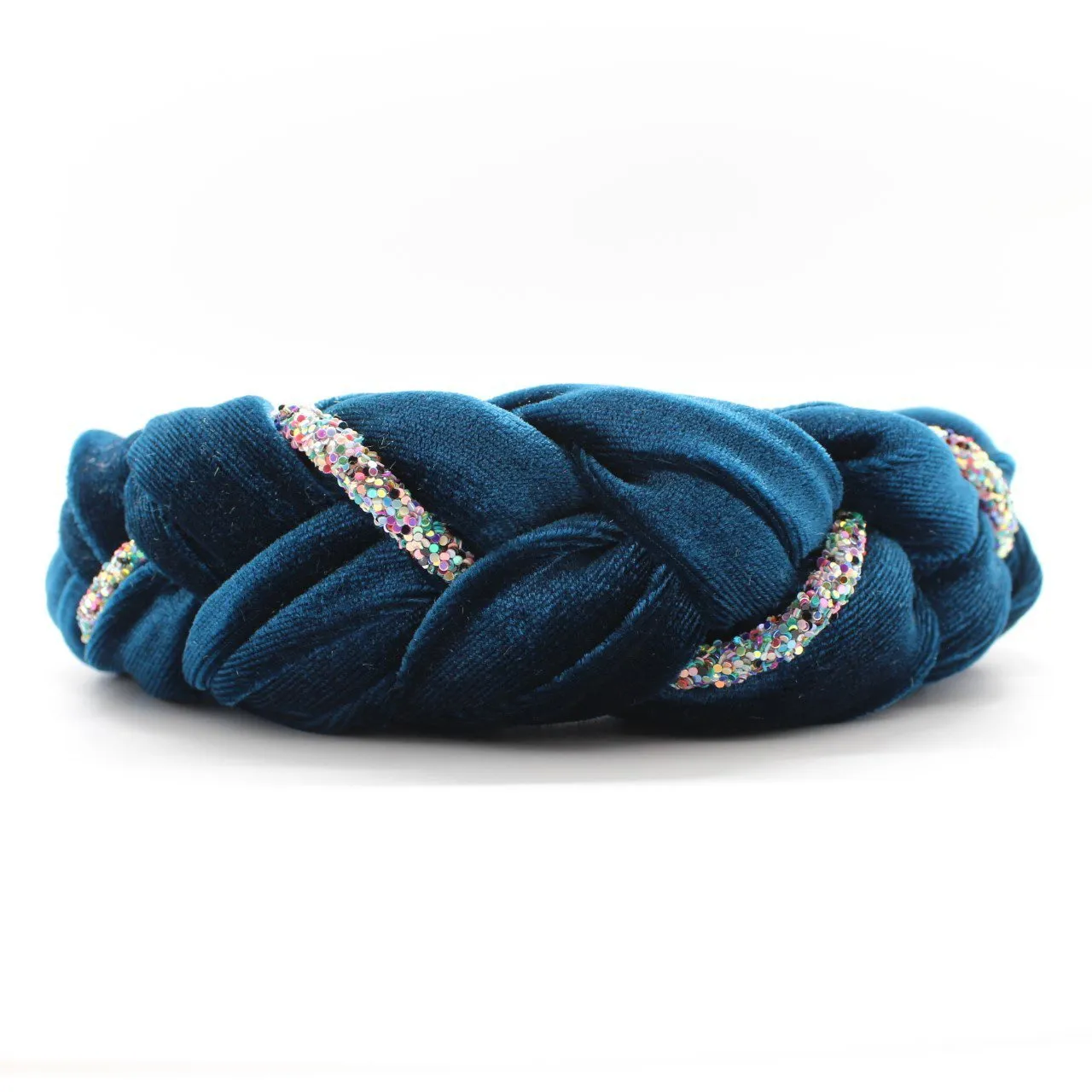 Silver Velvet and Rhinestones Headband