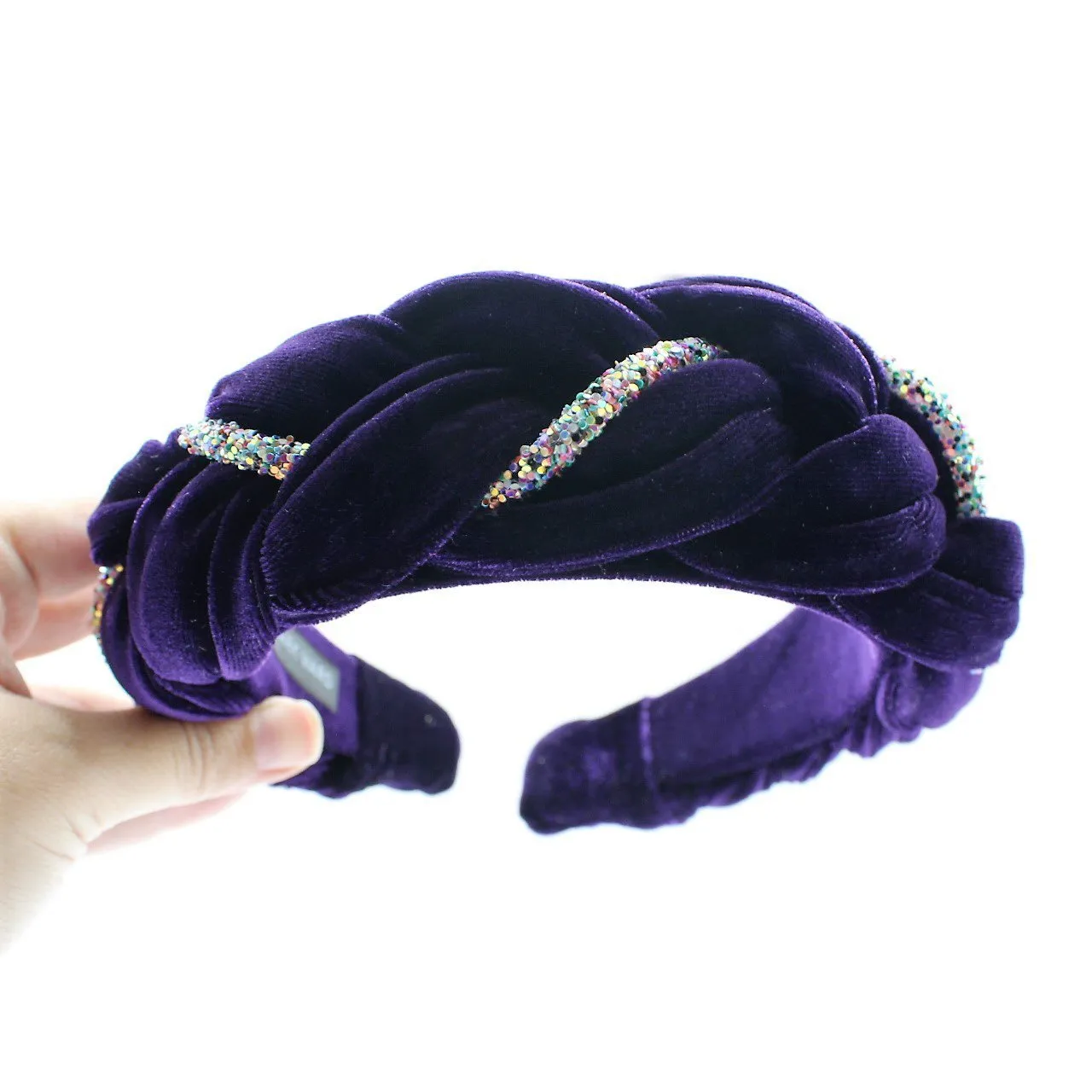 Silver Velvet and Rhinestones Headband