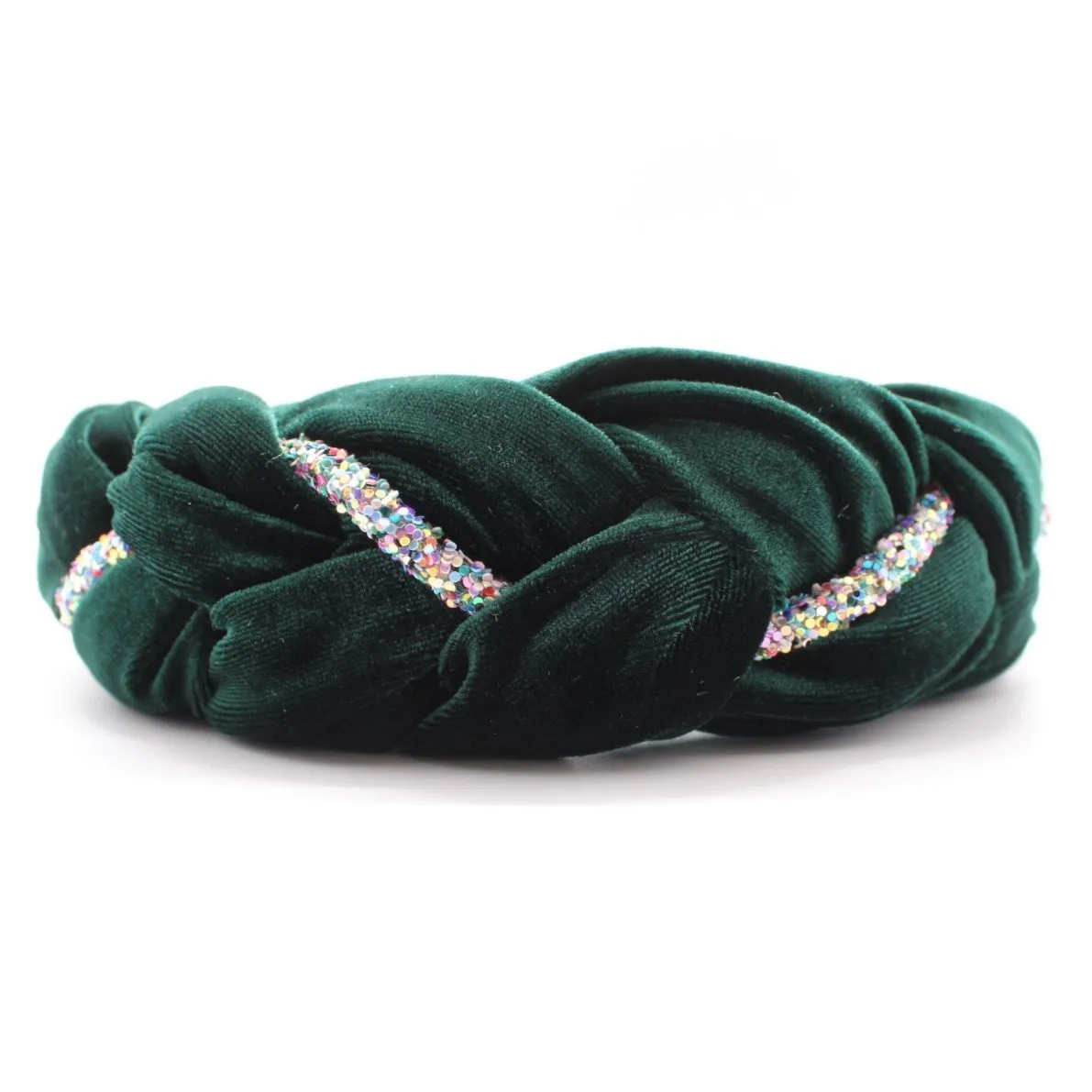 Silver Velvet and Rhinestones Headband